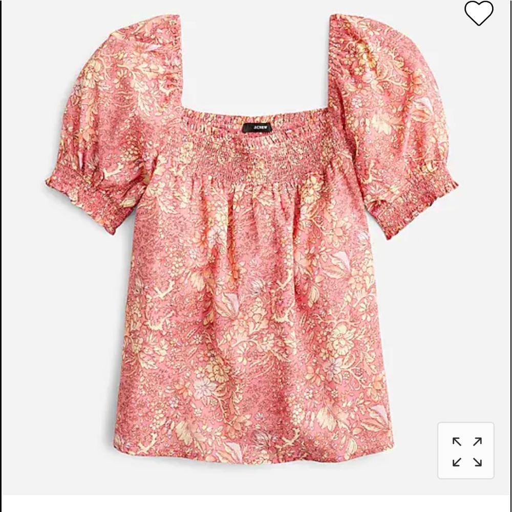 NWOT J.Crew puff sleeve top pink size S
